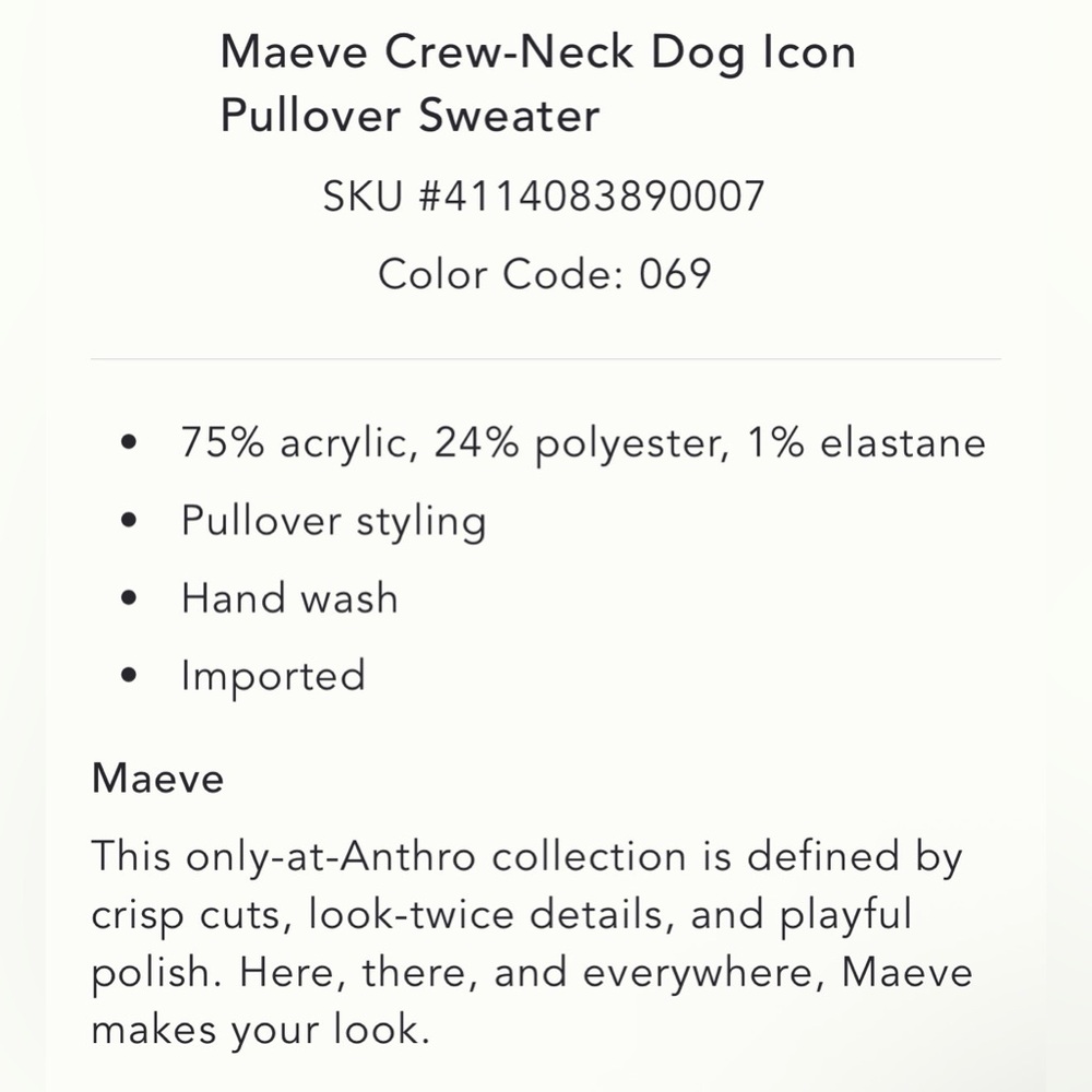 NWT Maeve Crew-Neck Dog Icon Pullover Sweater - Small - Picture 8 of 8